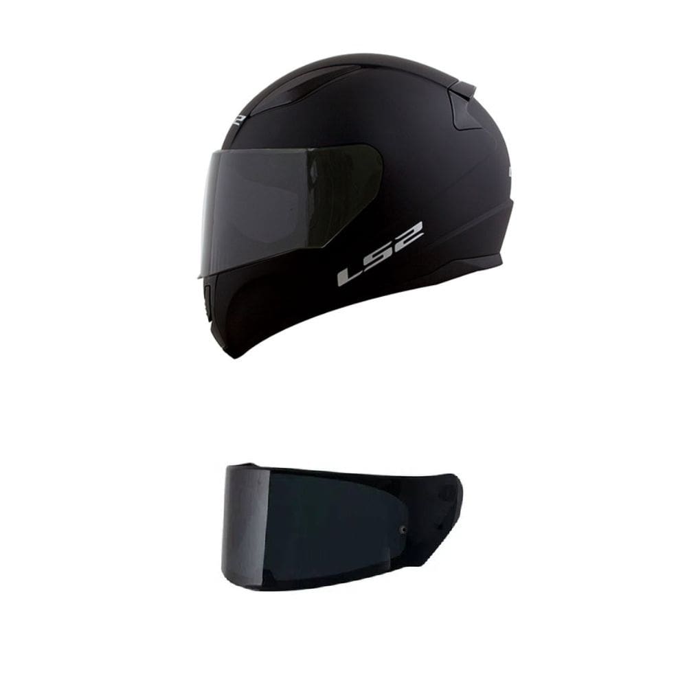 Capacete LS2 FF353 Rapid Monocolor Preto Fosco Mais Viseira Fumê