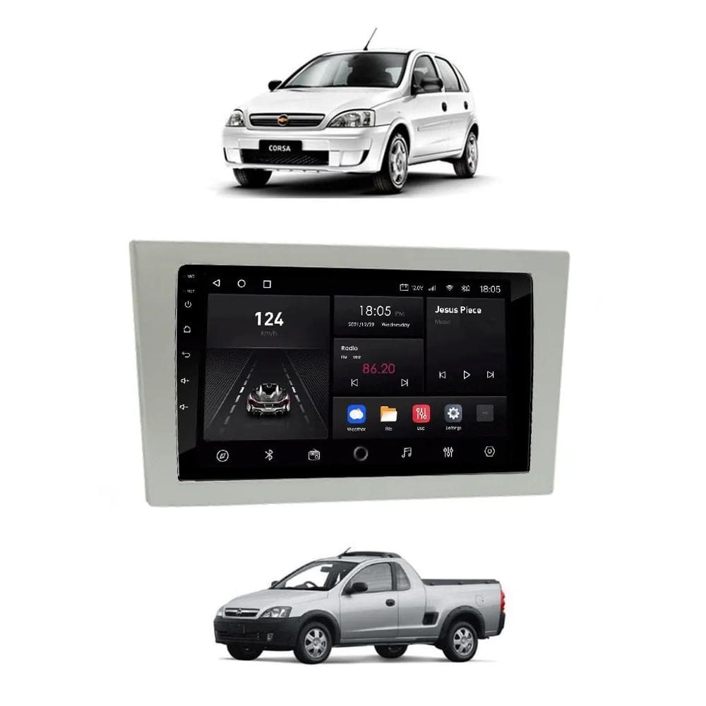 Kit Multimídia Meriva Vectra Mold Prata Android 7 Pol GPS - 701K FirstOption