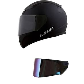 Capacete LS2 FF353 Rapid Monocolor Preto Fosco Mais Viseira Camaleão