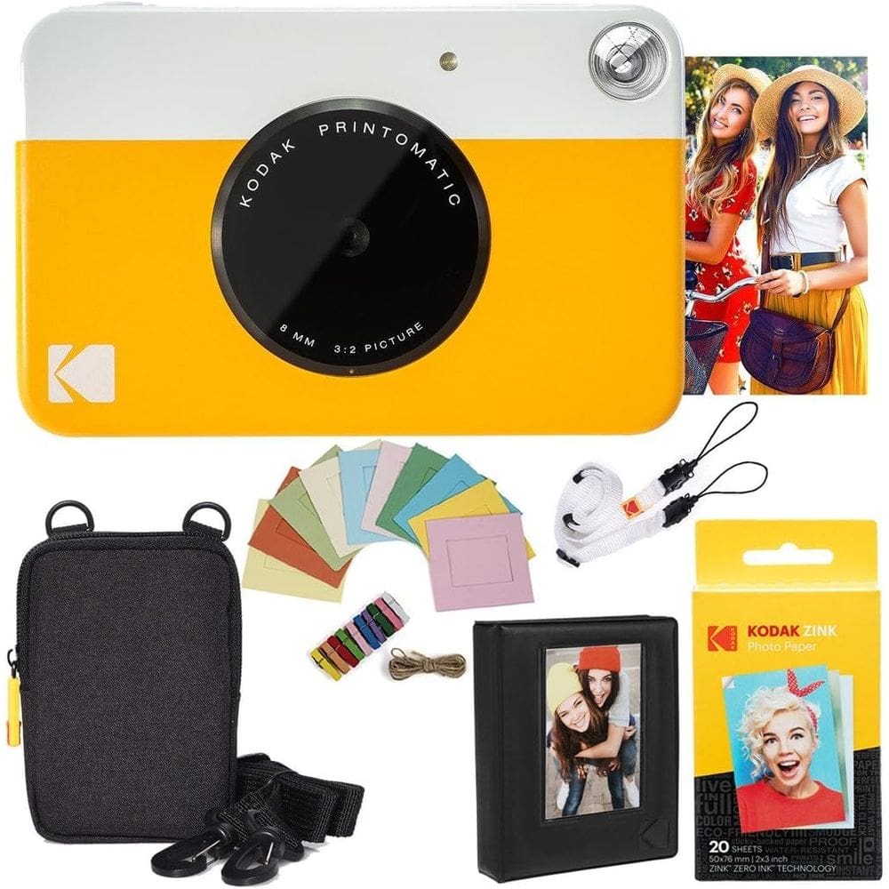 Câmera instantânea Kodak Printomatic Yellow + Zink Paper 20 folhas
