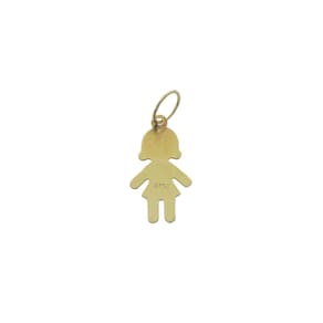 Pingente Menina Filha Com Vestidinho Ouro 18k