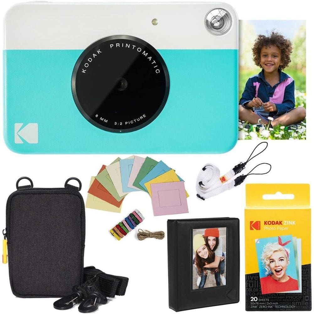Câmera instantânea Kodak Printomatic Blue + Zink Paper 20 folhas