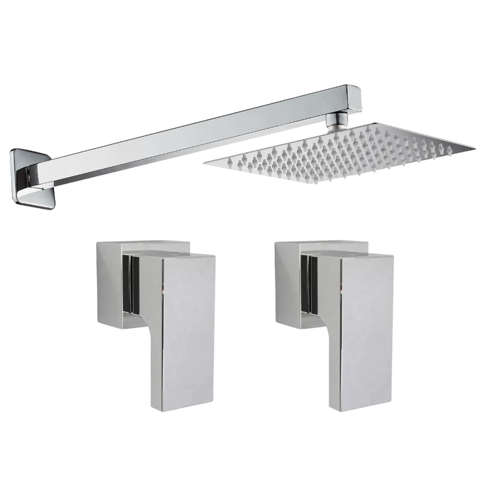 Kit Ducha Slim Gás De Parede Cromado + Acabamento Registro