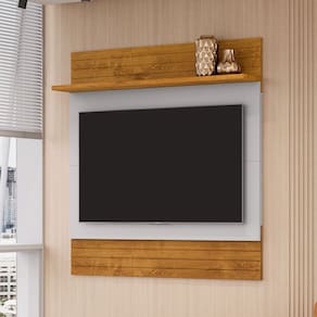 Painel para TV Até 50 Polegadas Angra 1 Prateleira Naturallle/Off White - Móveis Bechara