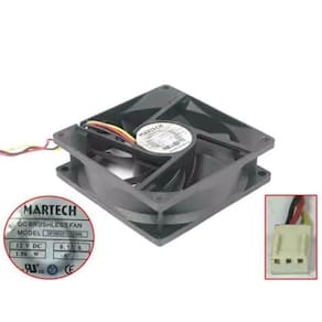 Ventoinha de resfriamento 12V 0.13A 1.56W 3 Fios General Martech 8025 - DF0802512SEMN