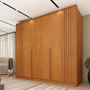 Guarda Roupa 6 Portas Ripado Nova York 244x232x56 Cm Cinamomo