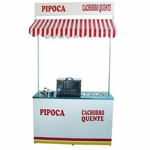Barraca de cachorro quente e pipoca a mesa em aço inox Mod 3022