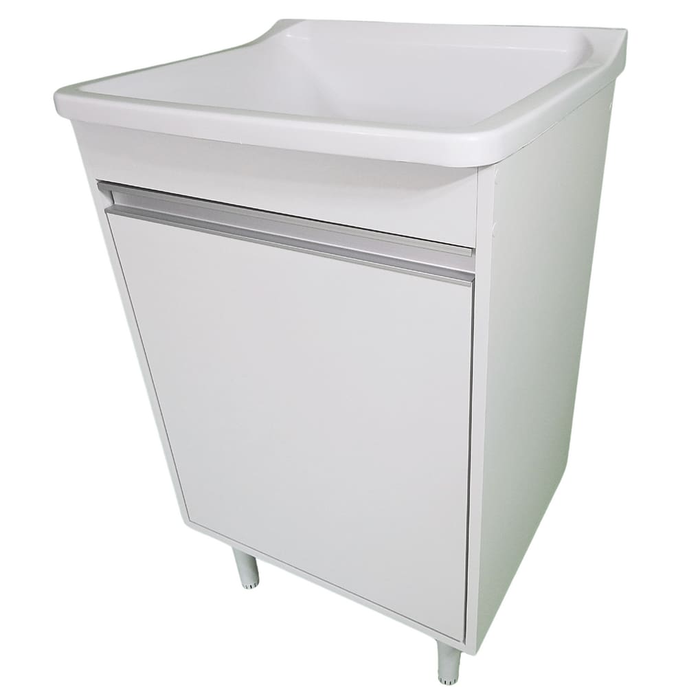 Gabinete Para Lavanderia 53cm Com Tanque 34 Litros + Sifão