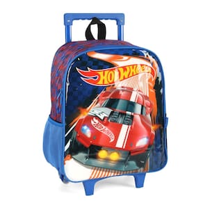 Mochila De Rodinha Escolar Hotwheels Carros Up4you Azul