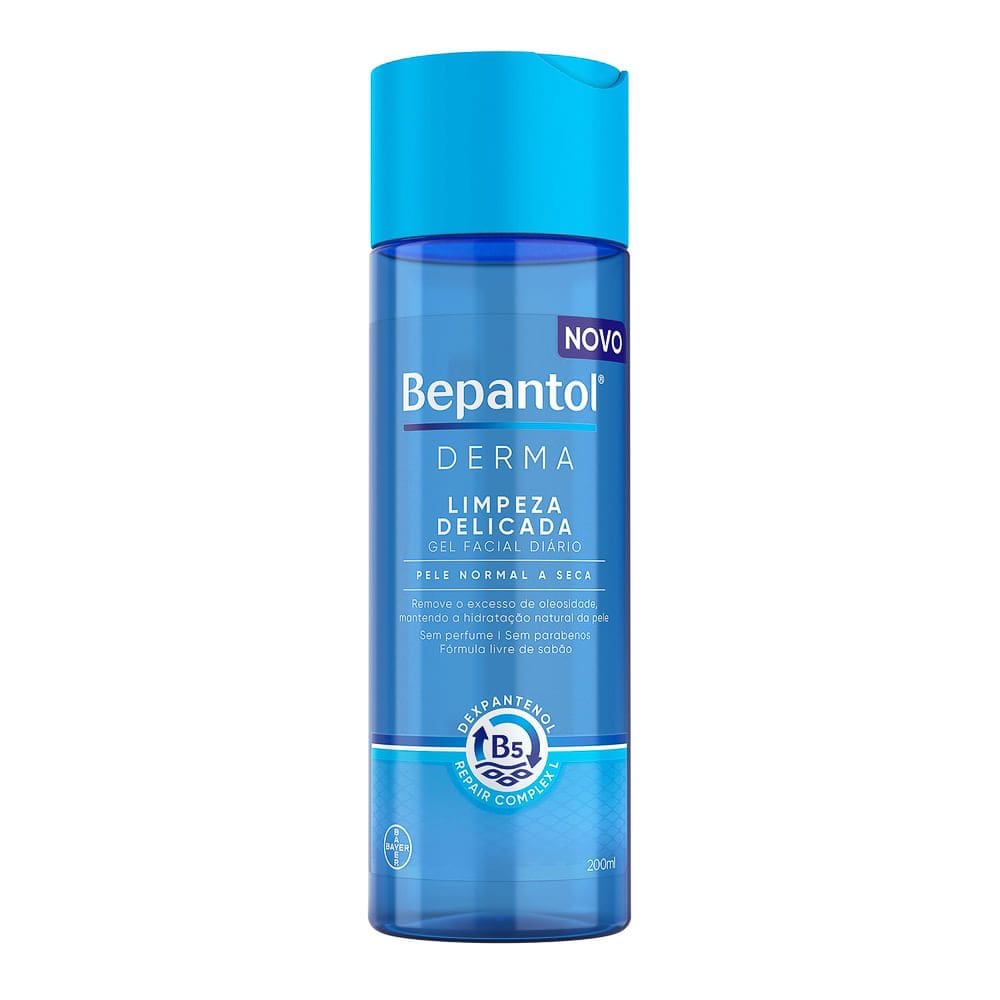 Bepantol Derma Limpeza Delicada Gel Facial Diário 200 ml, Pele Normal a Seca