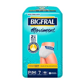 Roupa Íntima Bigfral Moviment P/M 7 Unidades