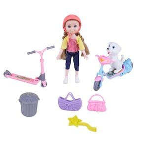 Boneca Luna Passeio Patinete Play&Fun