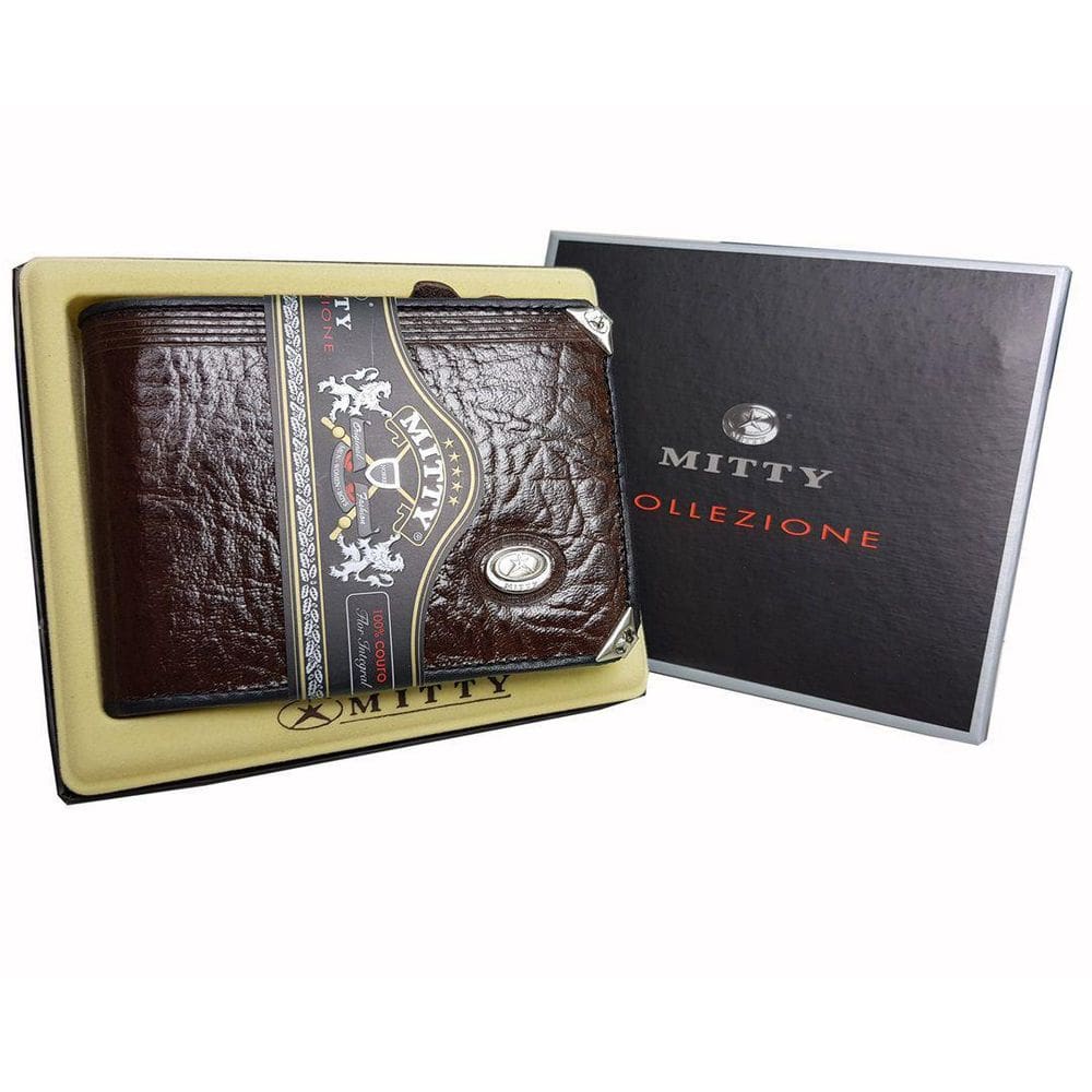 Carteira Mitty Em Couro Café Pequena - M0