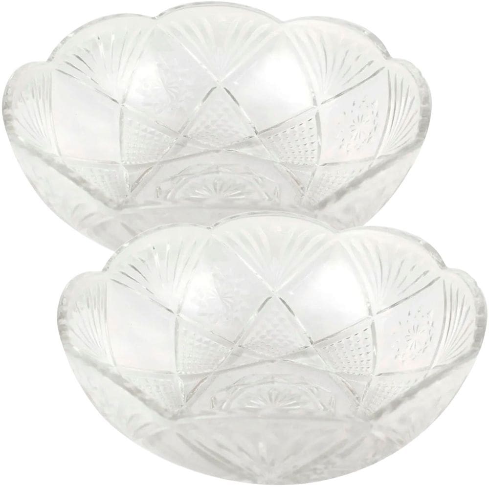 Kit 6 Saladeira Redonda Bowl Vidro Transparente 2,5L 23,5cm