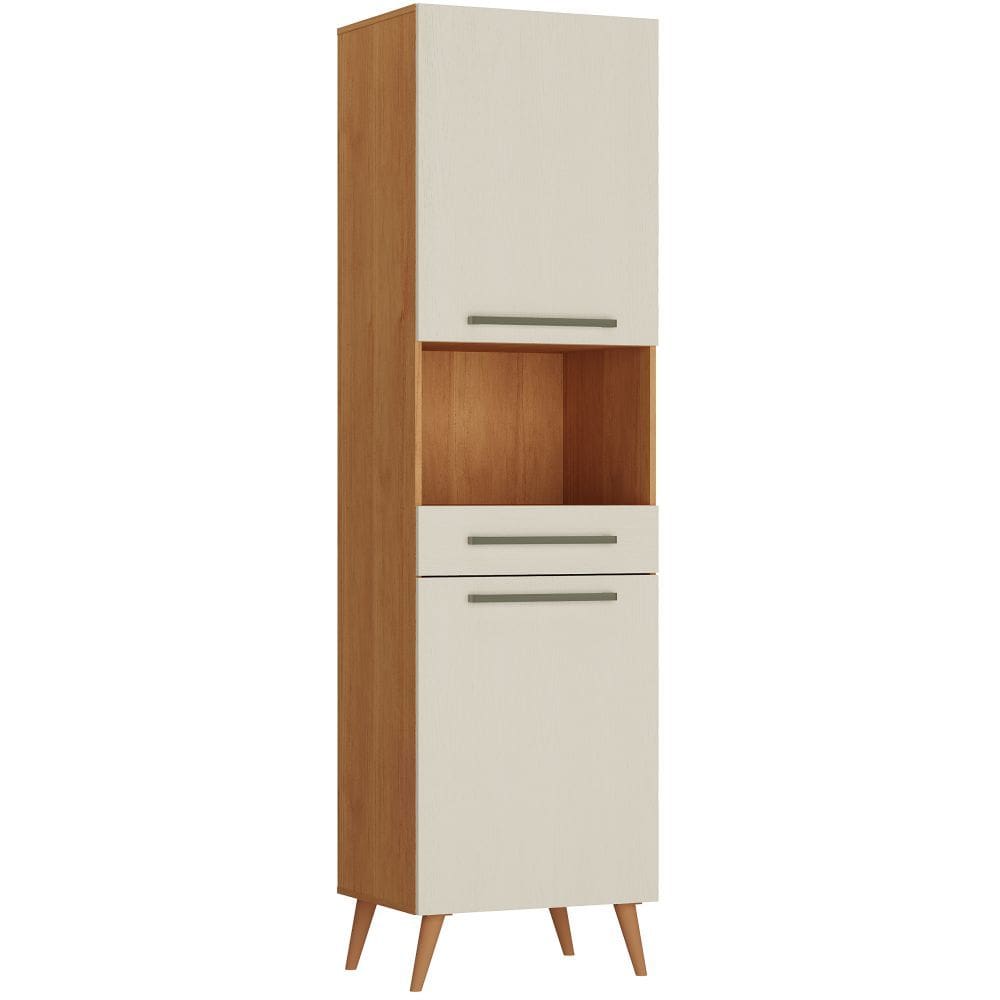 Paneleiro Zanzini Favorita para Micro-ondas com gaveta e 02 portas com 59 cm de Largura Cinamomo Areia