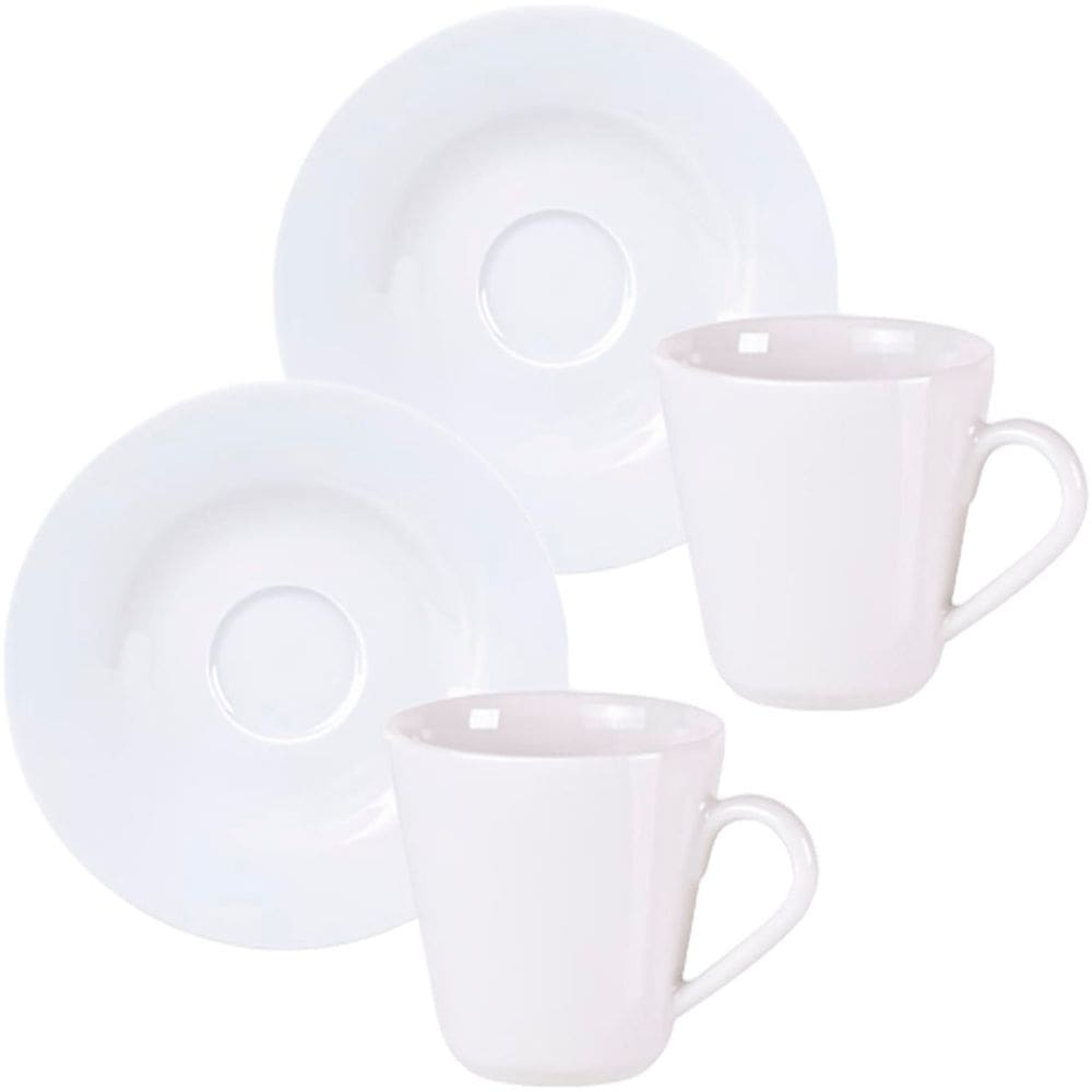 Kit Jogo Xicaras 4 Pessoas 4Pçs Aba Larga Tramontina 170ml