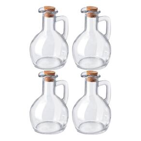 Kit 4 Galheteiros de Azeite Vinagre Vidro com tampa Cortiça 180ml