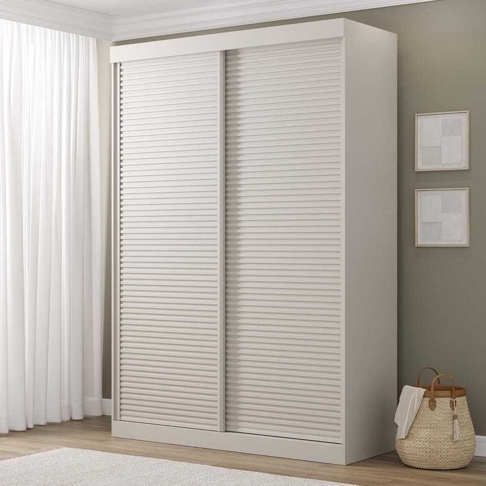 Guarda-Roupa Samambaia 2 Portas Ripado CabeCasa MadeiraMadeira Off White