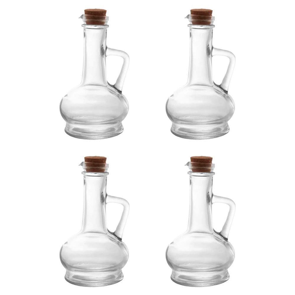 Kit 4 Galheteiros de Azeite Vinagre Molhos Vidro com Tampa 250ml