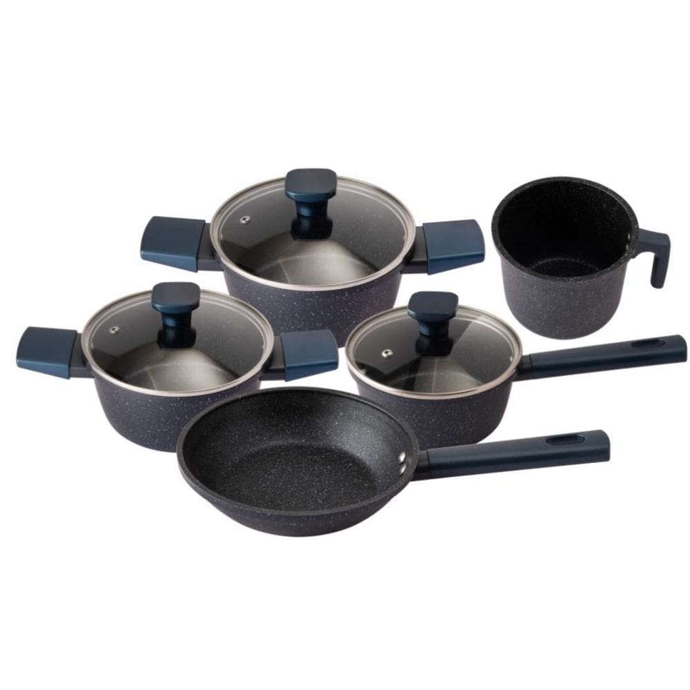 Jogo 5 Panela Cook Revestimento Cerâmico Royal Tampa Vidro