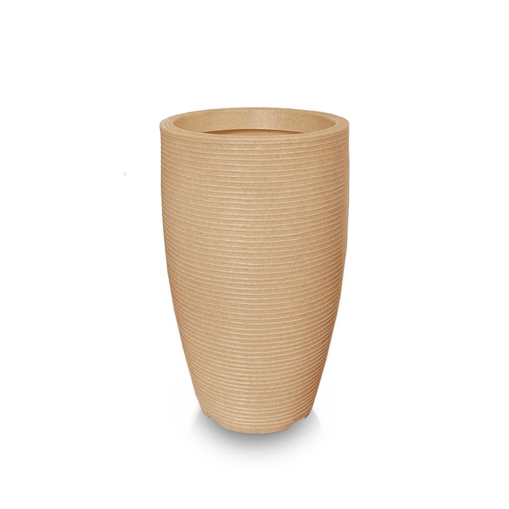 Vaso De Planta 60X38 Redondo Decorativo De Polietileno Areia