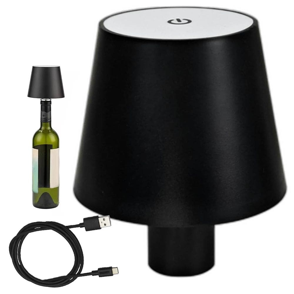 Luminaria Abajur de Garrafa Led Mesa Decoraçao Mesinha Recarregavel 3 Tons Ajustaveis