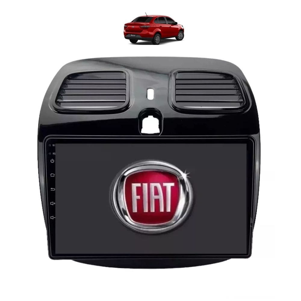 Kit Multimidia Grand Siena Mold Grafite 2012 / 2019 9 Pol Carplay AndroidAuto USB BT- Roadstar 908BR
