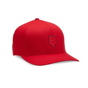 Chapéu Fox Racing Fox Head Flexfit Flame Red para adultos
