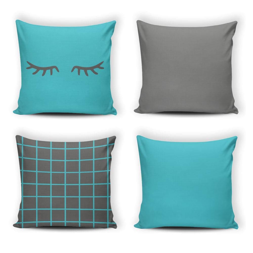 Kit 4 Capas De Almofada Modern Print 42 Cm X 42 Cm - 063