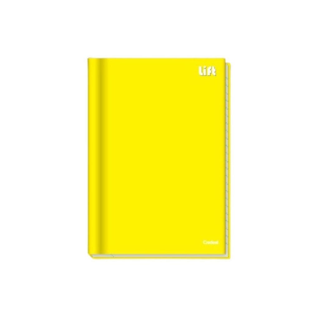 Kit C/5 Cadernos Brochura Universitário 96fl Lift Amarelo Credeal
