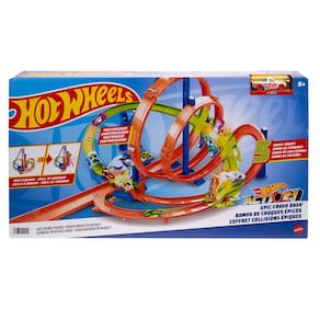 Conjunto de pistas de carros de brinquedo Hot Wheels Action Epic Crash Dash 1:64