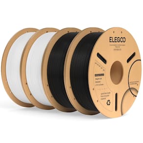 Filamento de impressora 3D ELEGOO PLA Plus 1,75 mm preto e branco 4 kg