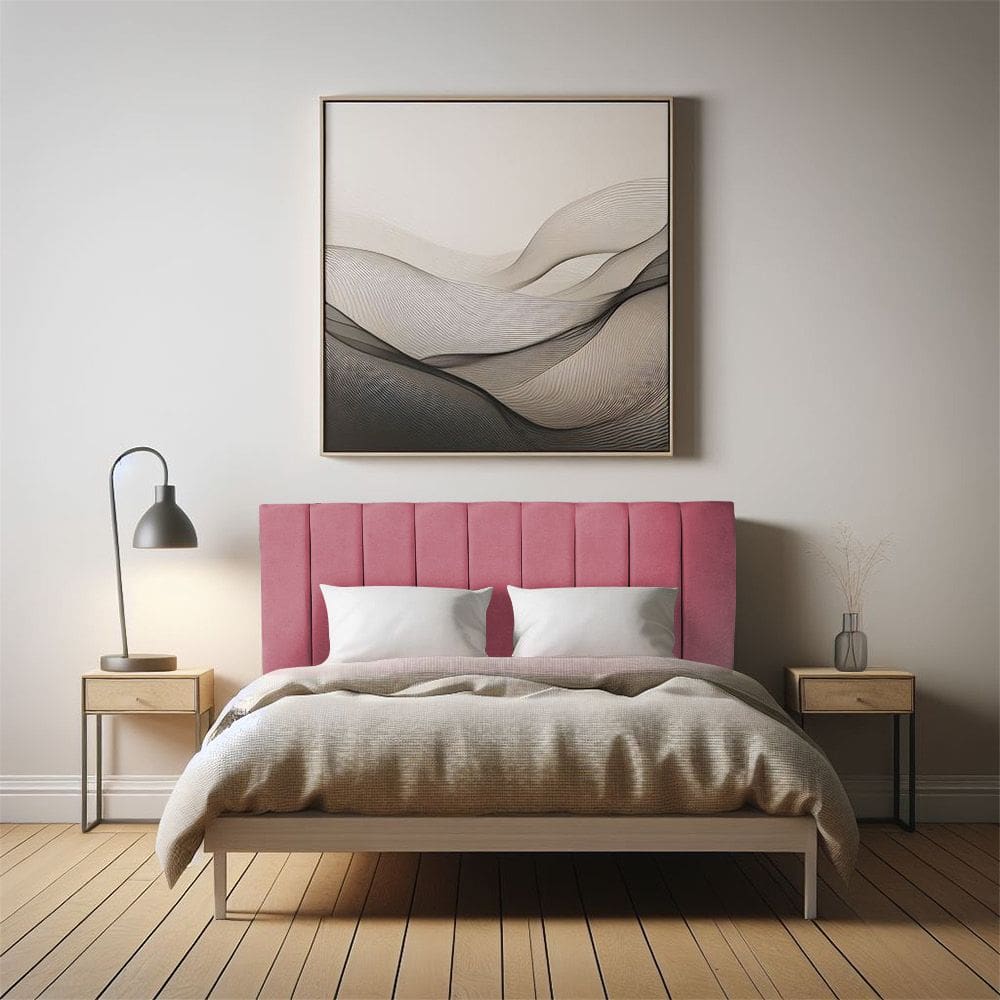 Cabeceira Painel Solteiro 0,90m Londres Veludo Rosa Dal Poz Estofados