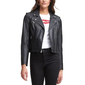 Jaqueta Levi`s Faux Leather Moto para mulheres Classic Black XL