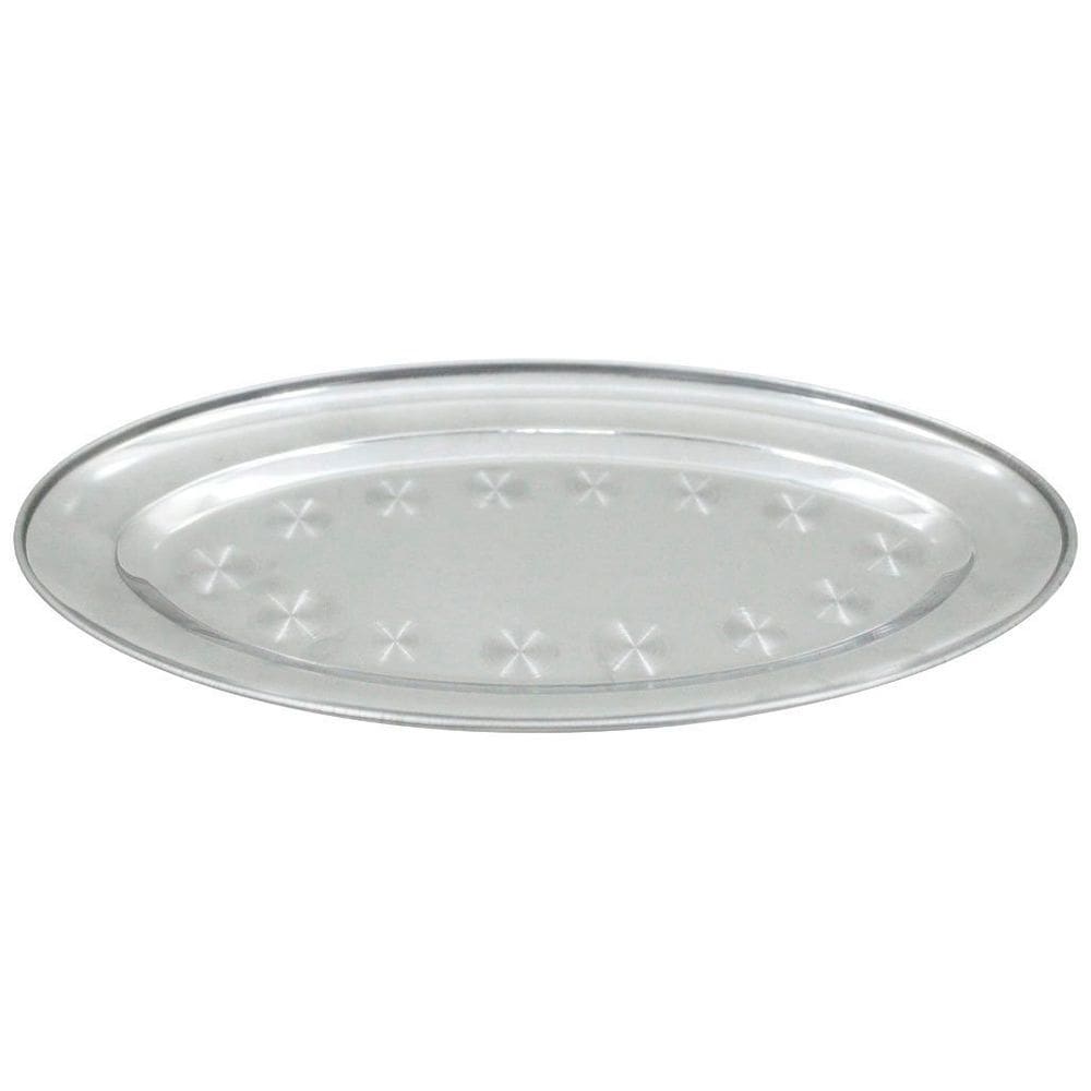 Kit 10 Bandejas Oval Em Aço Inox 29cm