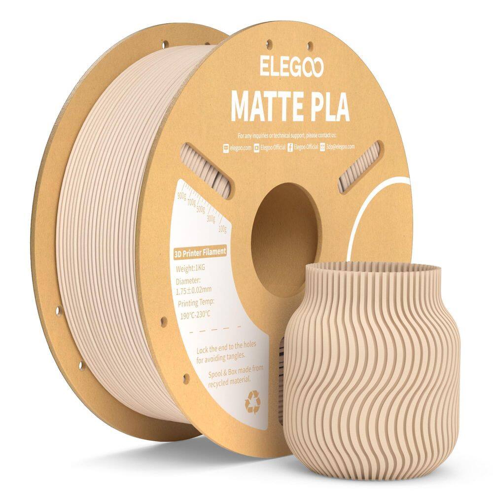 Filamento para impressora 3D ELEGOO Matte PLA Beige 1,75 mm 1 kg