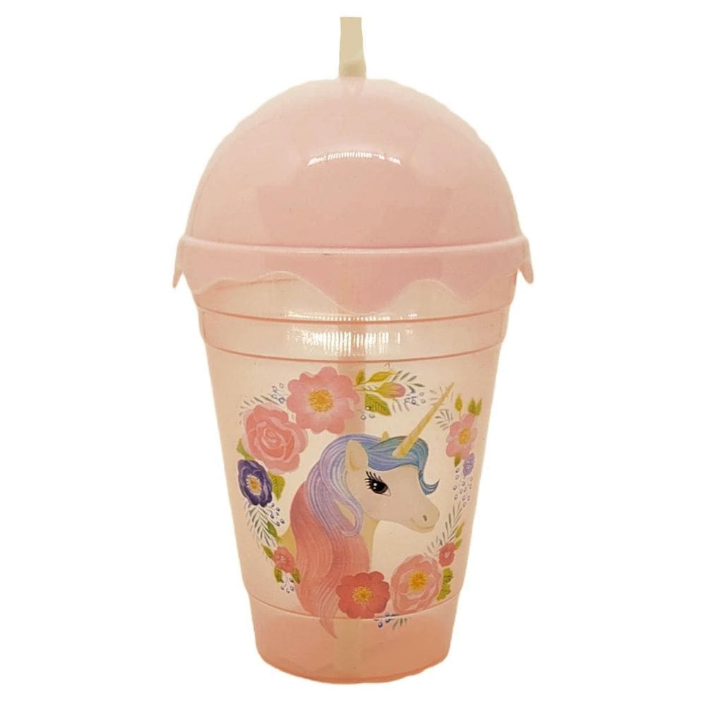 Copo Twister Shake Unicórnio 450 Ml Wincy Tampa E Canudo