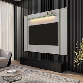Painel TV 75 Polegadas Costa do Sol Off-White Pistache