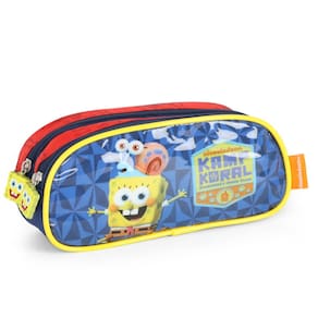 Estojo Escolar 2 Repartições Bob Esponja Kamp Koral Vermelho