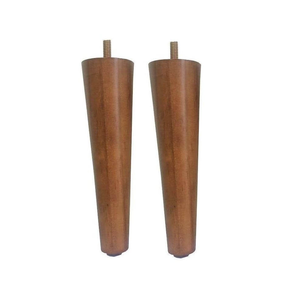 Kit 2 Pé Palito 10Cm Sofá Mesa Marrom Claro