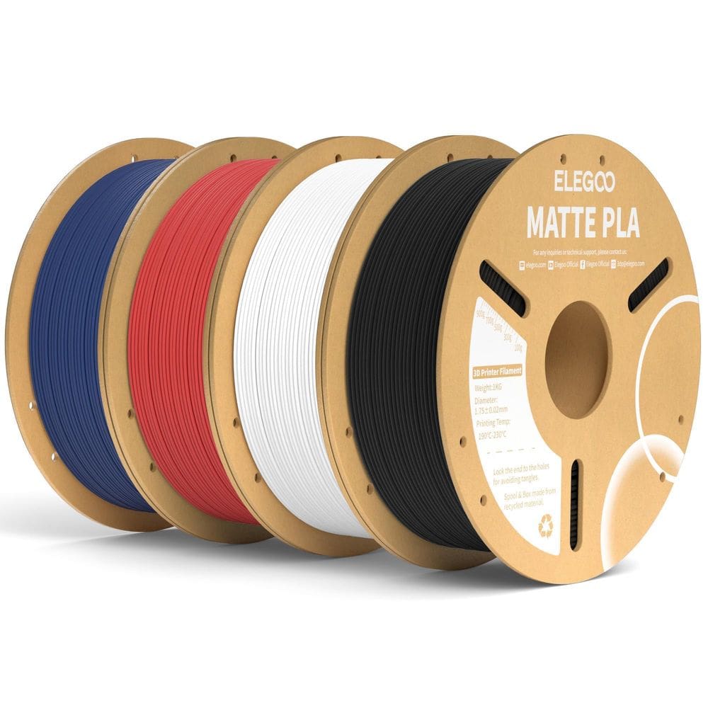 Pacote de filamento de impressora 3D ELEGOO Matte PLA de 1,75 mm e 4 kg