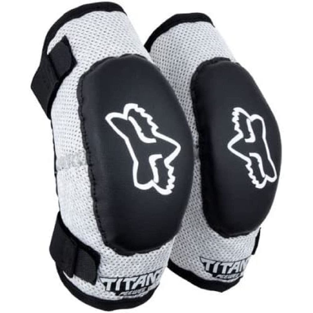 Protetor de cotovelo de motocross Fox Racing Peewee Titan preto/prata S/M