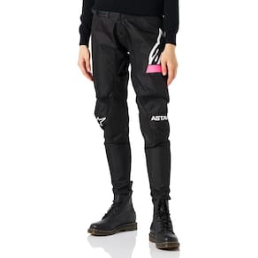 Calças de motocross Alpinestars Fluid Stella Preta/Rosa Fluo 32