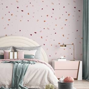 Kit 10 Rolos Papel De Parede Adesivo Granilite Rosa 3,0M