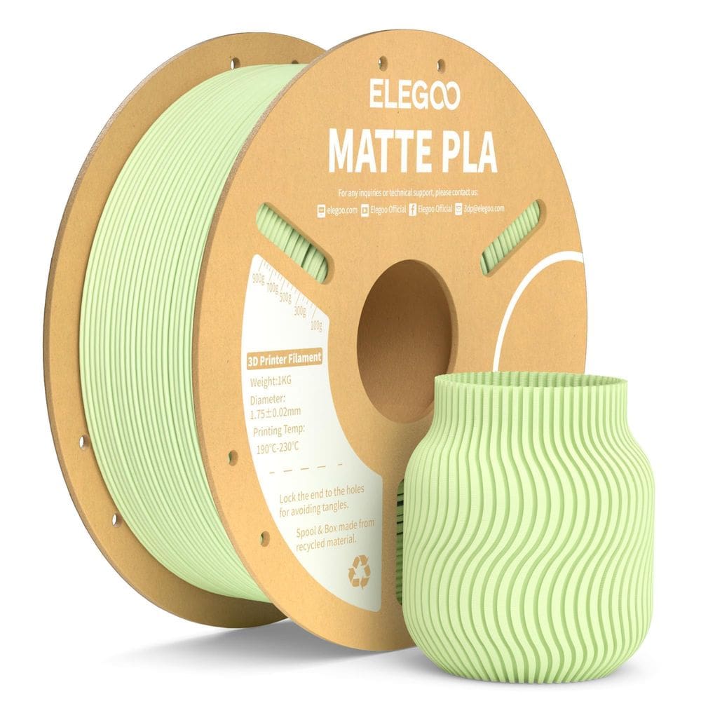 Filamento para impressora 3D ELEGOO Matte PLA Verde Menta 1,75 mm 1 kg