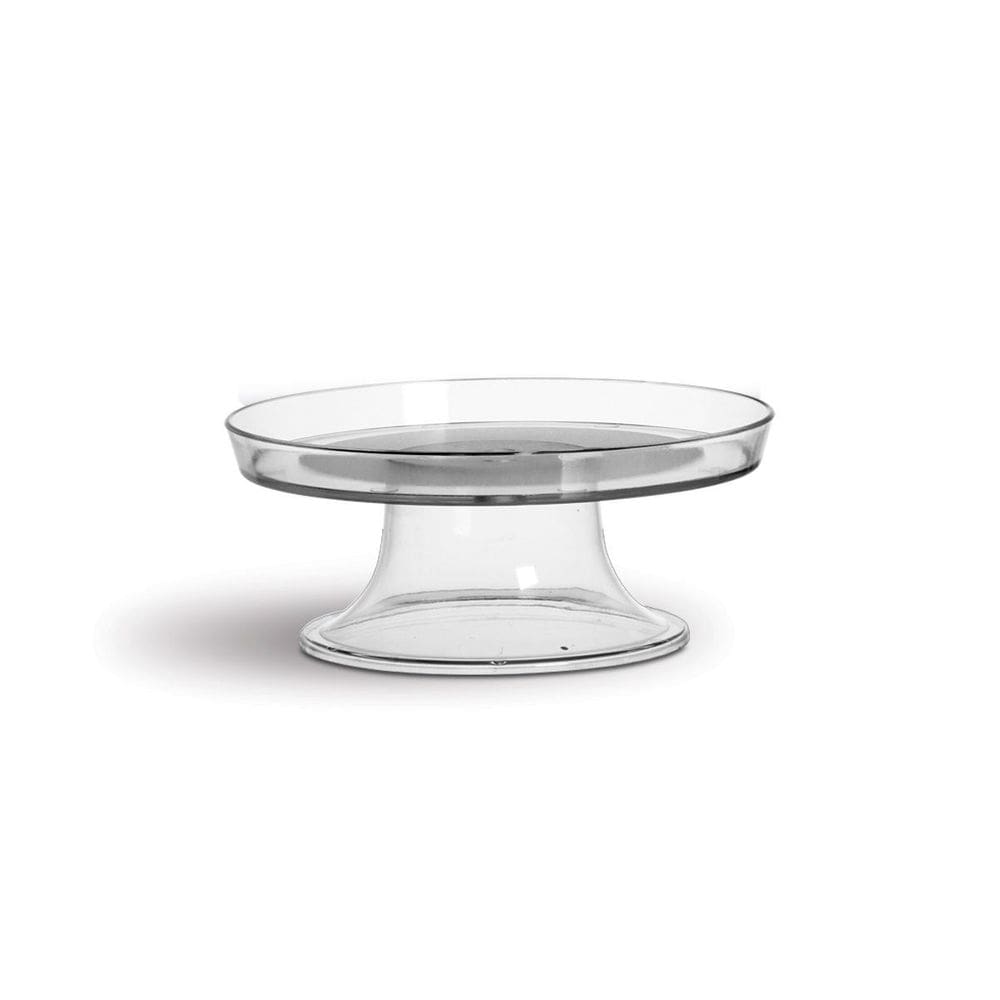 Prato Com Pedestal Cristal Borda Alta 21Cm