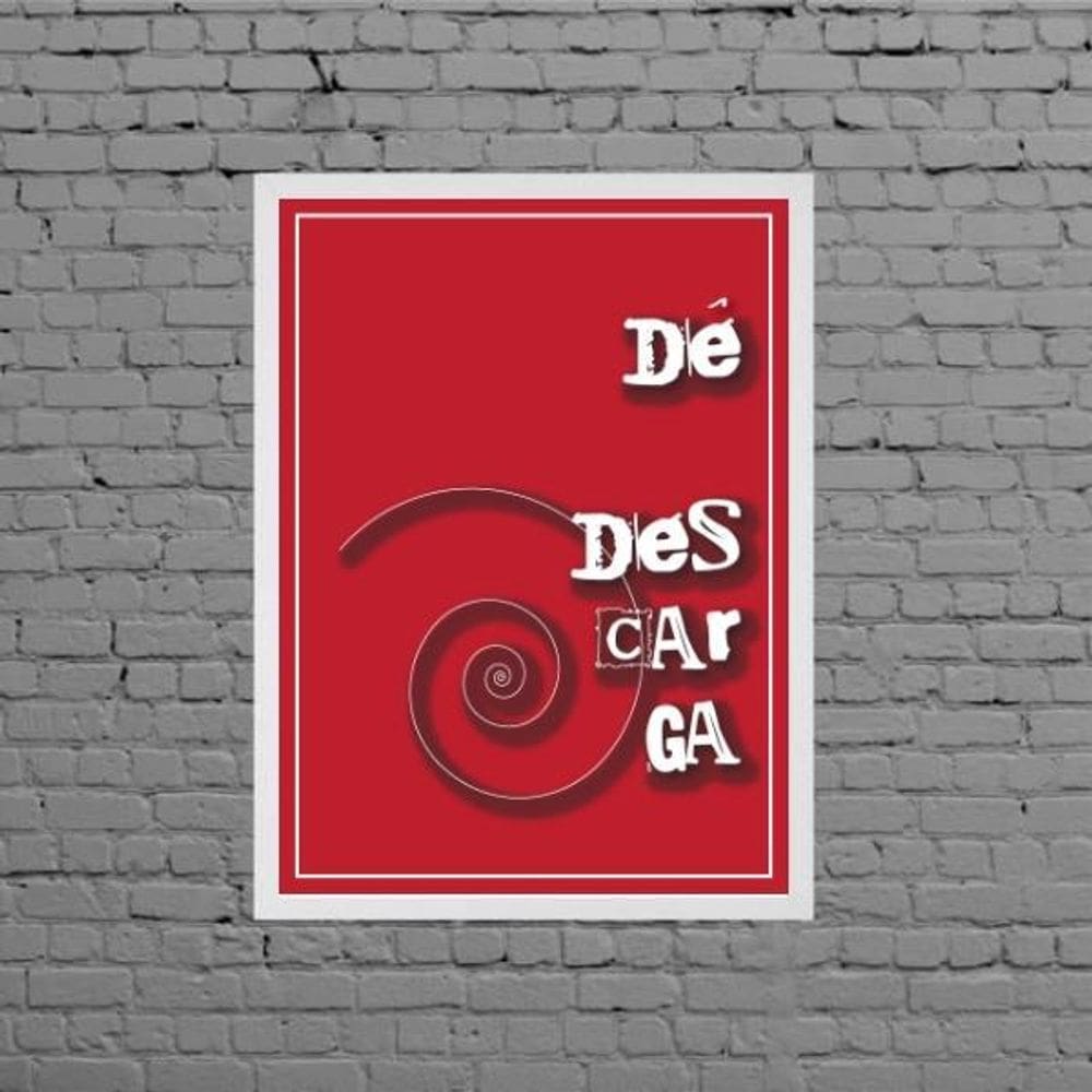 Quadro Banheiro Dê Descarga 45X34Cm Vidro Branca