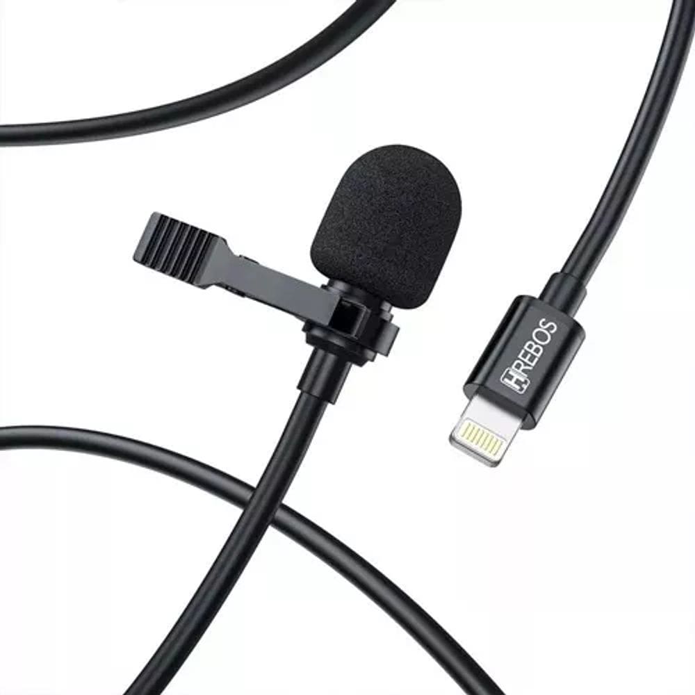 Microfone De Lapela Lightning Hrebos Compatível Com IOS