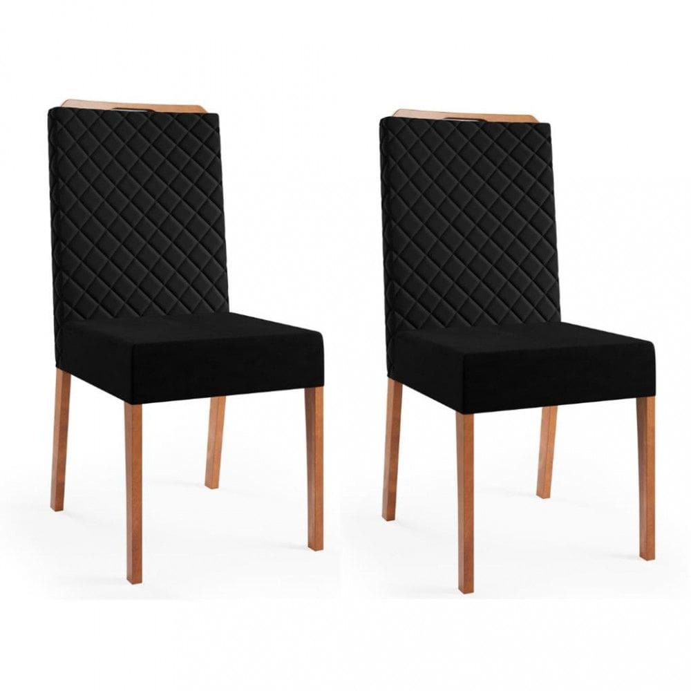 Conjunto 2 Cadeiras Veludo Vivi Ambar Sonetto