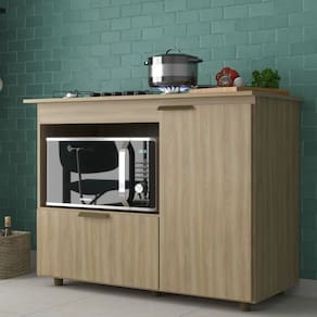Balcão para Cooktop 2 Portas 106cm Bigger J Carvalho